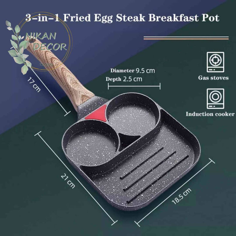 تابه گرانیت سه خانه